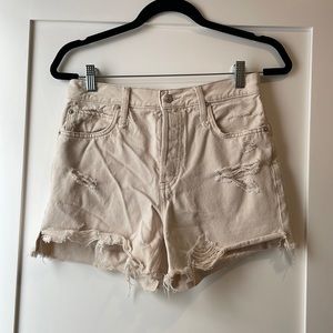 Free People destressed high rise denim shorts